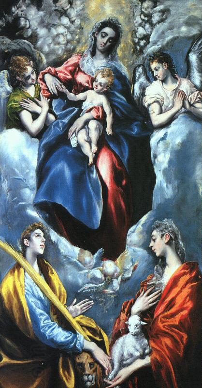 El Greco Madonna and Child with St.Marina and St.Agnes China oil painting art